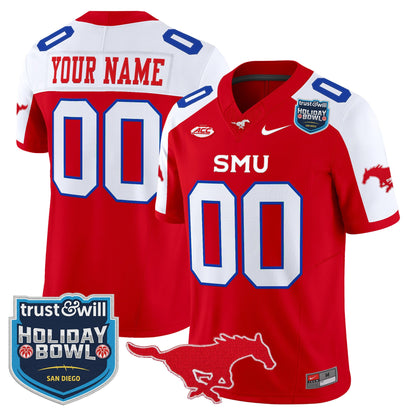 SMU Mustangs 2026 Holiday Bowl Vapor Limited Custom Jersey - All Stitched