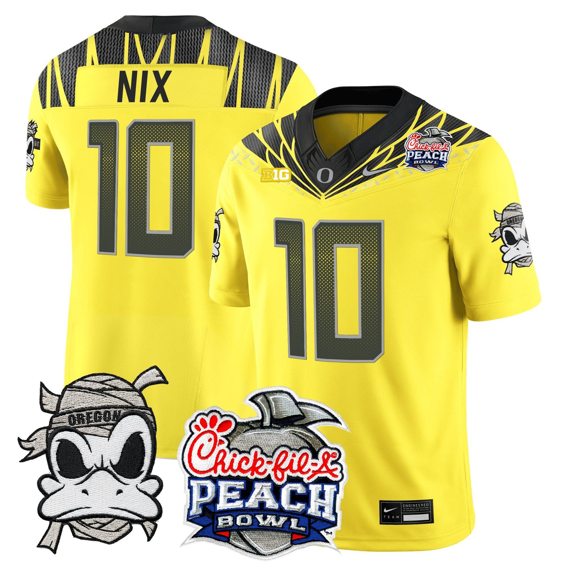 Men's Oregon Ducks "Mummy Duck" Vapor Limited Jersey - 2026 Peach Bowl Patch - All Stitched