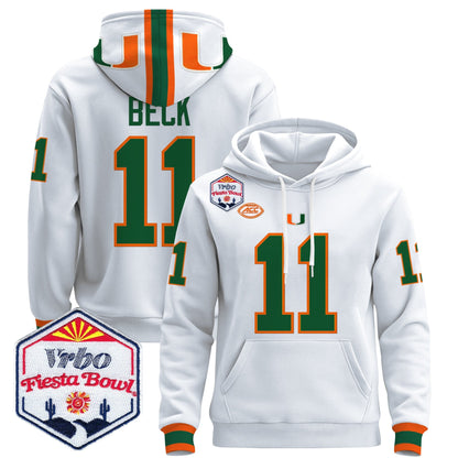 Men's Miami Hurricanes 2026 The Fiesta Bowl Premium Pullover Hoodie - All Stitched