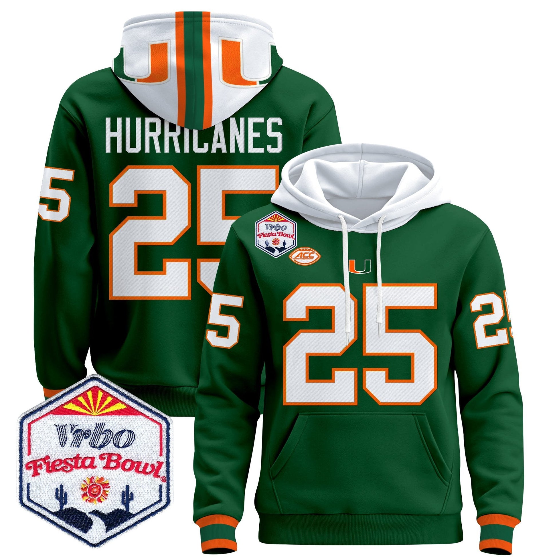 Men's Miami Hurricanes 2026 The Fiesta Bowl Premium Pullover Hoodie - All Stitched
