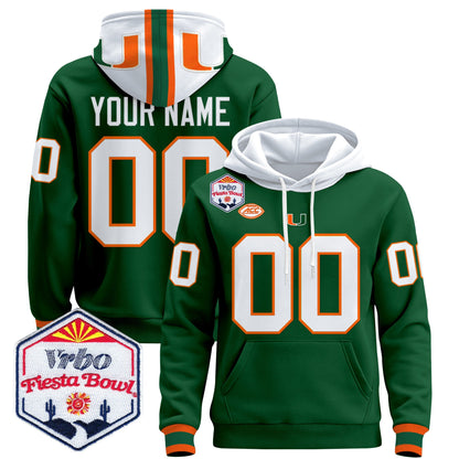 Miami Hurricanes 2026 The Fiesta Bowl Premium Custom Pullover Hoodie - All Stitched