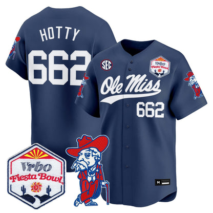 Men's Ole Miss Rebels 2026 The Fiesta Bowl Vapor Baseball Jersey - All Stitched