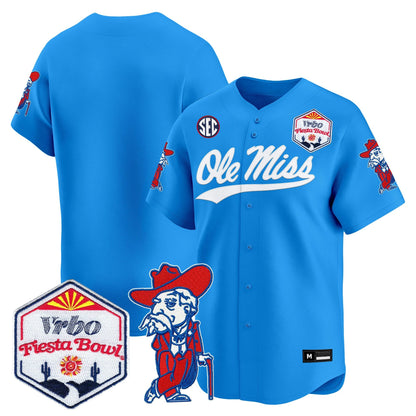 Men's Ole Miss Rebels 2026 The Fiesta Bowl Vapor Baseball Jersey - All Stitched