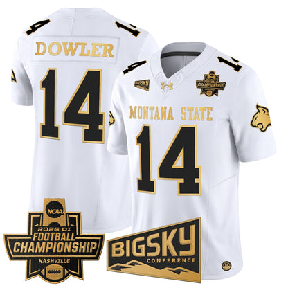 Men's Montana State Bobcats 2026 Football Championship Gold Vapor Limited Jersey - All Stitched