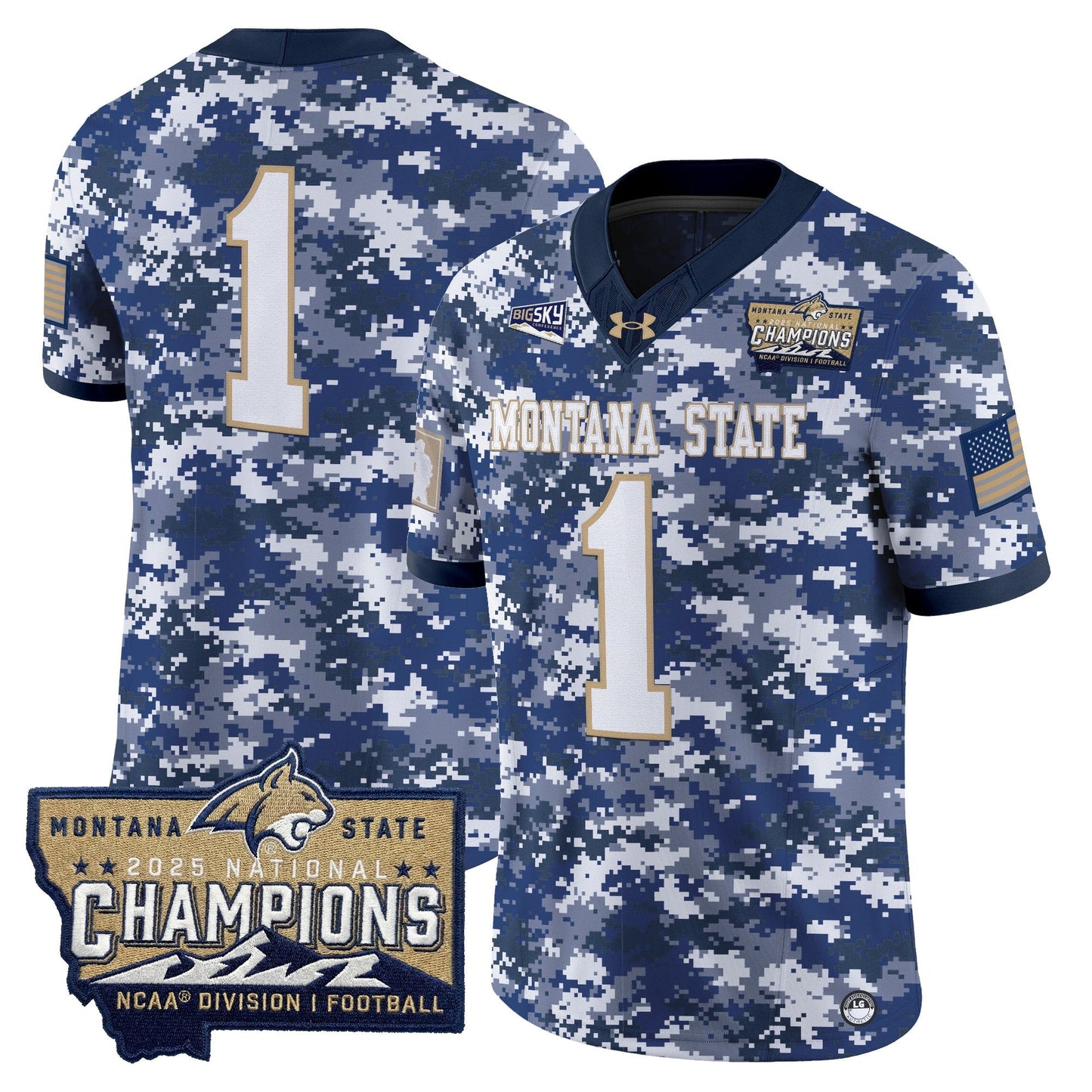 Men's Montana State Bobcats 2025 National Champions Vapor Limited Jersey - All Stitched