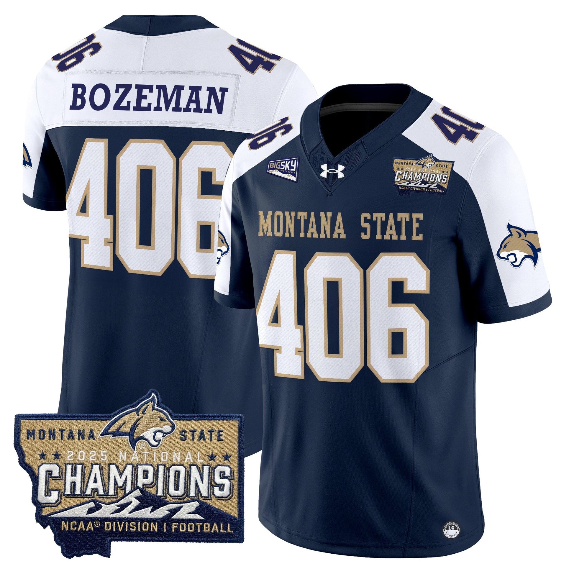 Men's Montana State Bobcats 2025 National Champions Vapor Limited Jersey - All Stitched