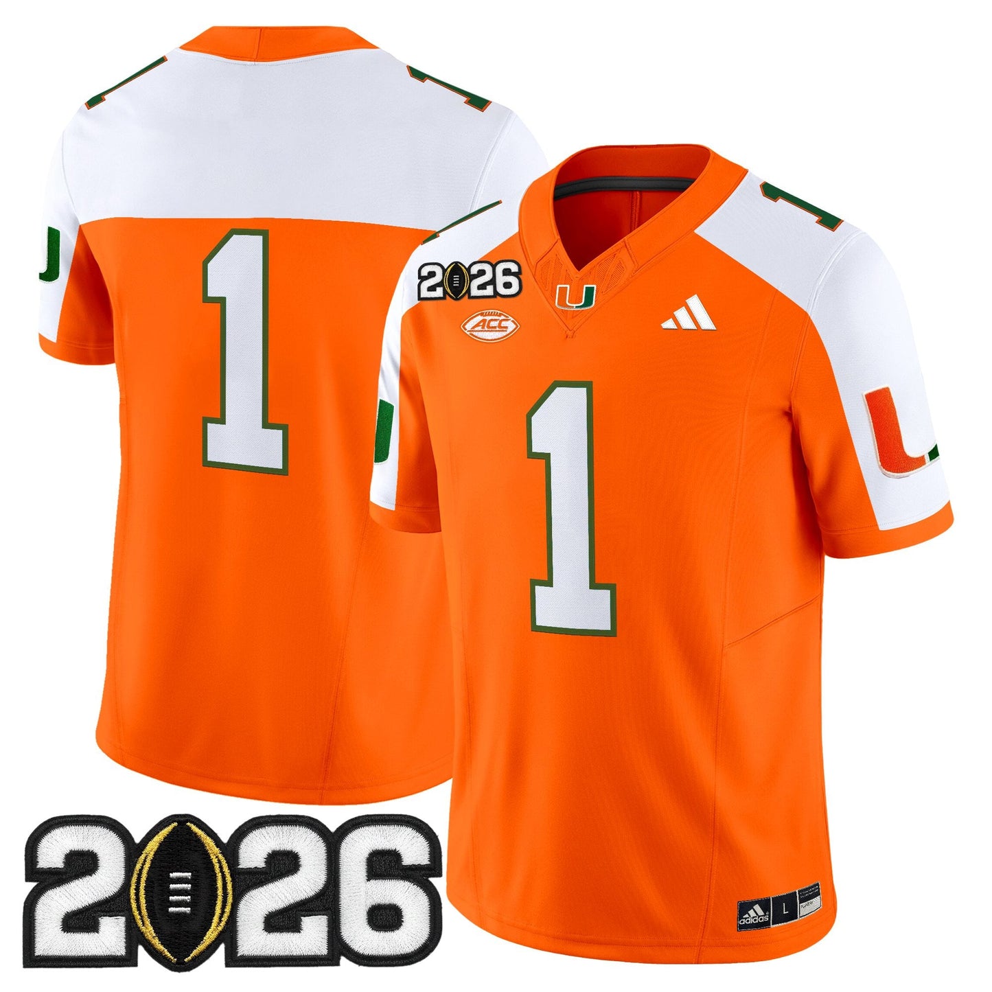 Men's Miami Hurricanes 2026 CFP Final Patch Vapor Limited Jersey - All Stitched