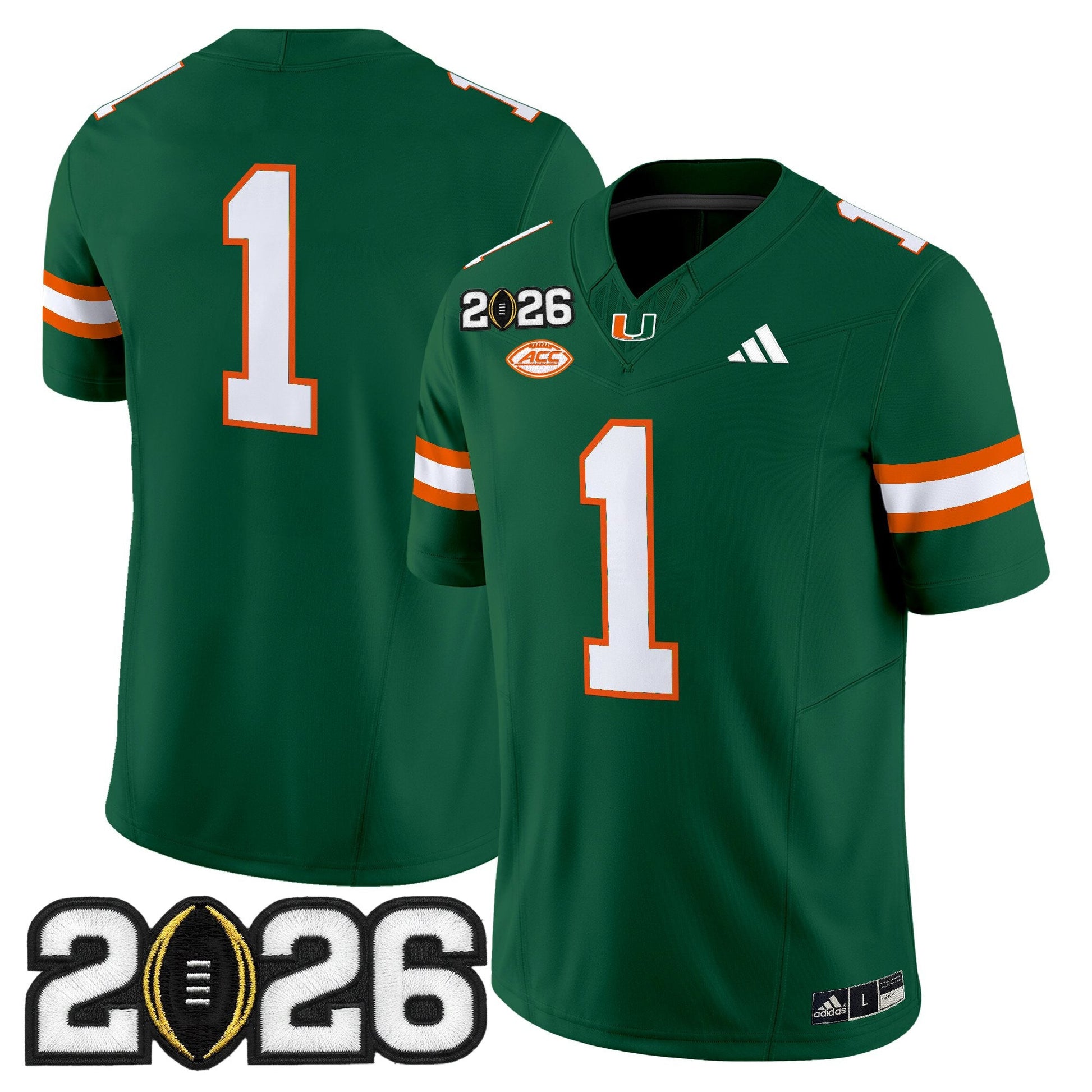 Men's Miami Hurricanes 2026 CFP Final Patch Vapor Limited Jersey - All Stitched