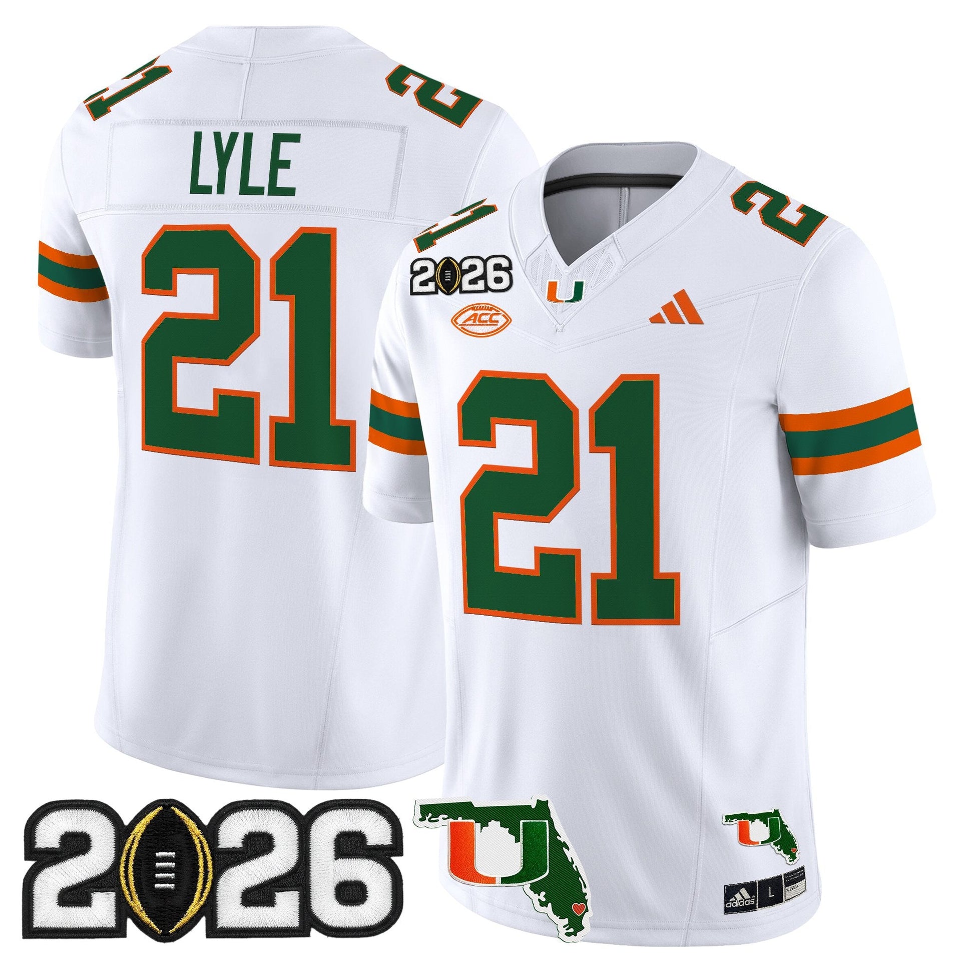 Men's Miami Hurricanes 2026 CFP Final & Florida Patch Vapor Limited Jersey - All Stitched