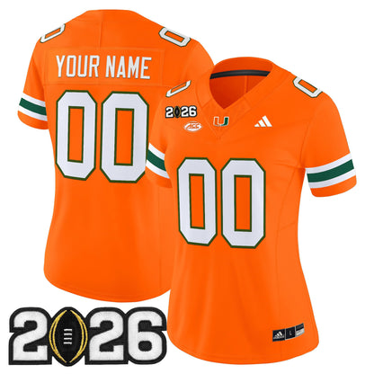 Miami Hurricanes 2026 CFP Final Patch Vapor Limited Custom Jersey - All Stitched