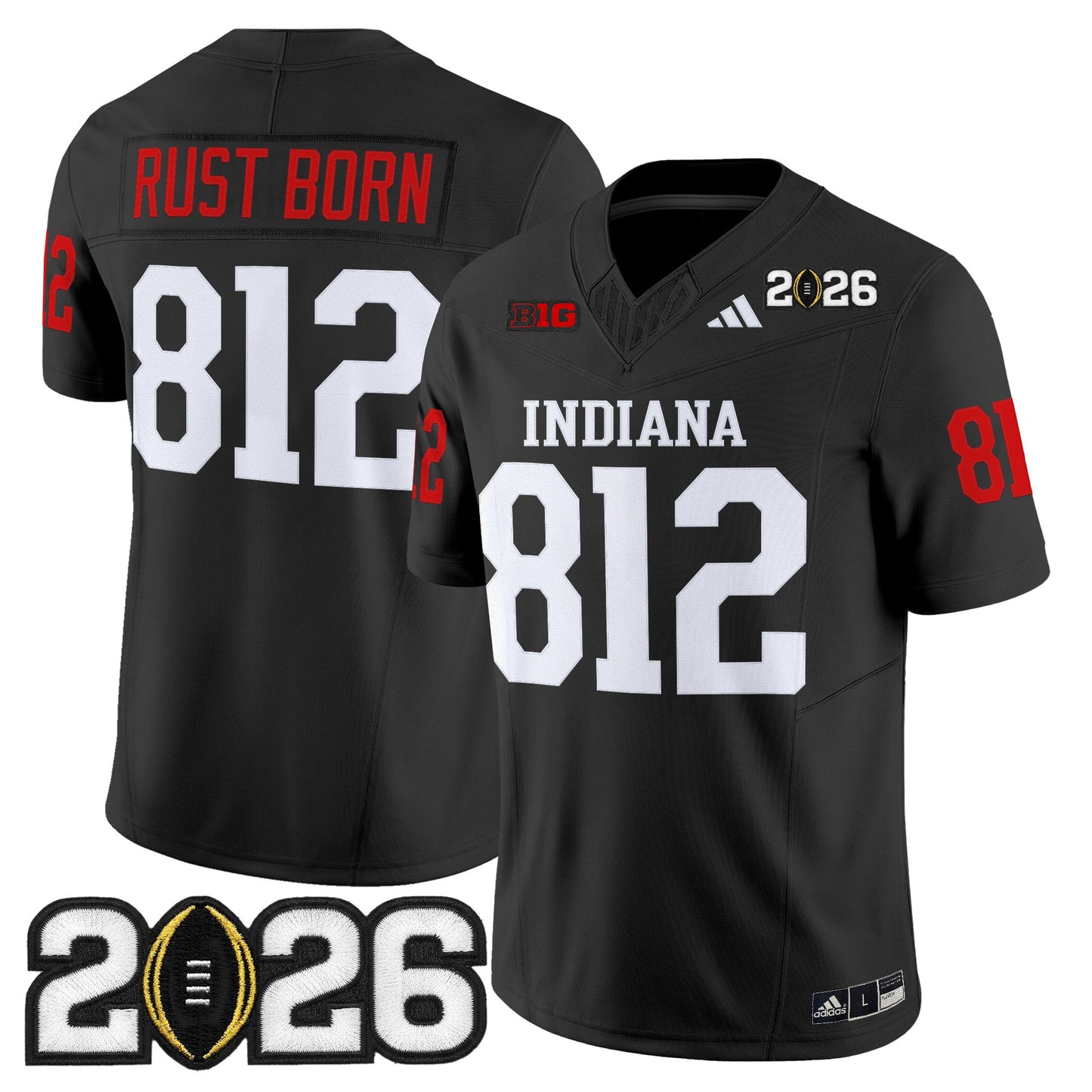 Men's Indiana Hoosiers 2026 CFP Final Patch Vapor Limited Jersey V2 - All Stitched