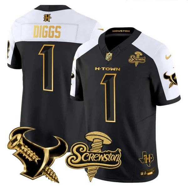 Men's Houston Texans DJ Screw Gold Vapor Limited Jersey - All Stitched