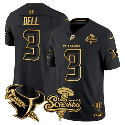 Men's Houston Texans DJ Screw Gold Vapor Limited Jersey - All Stitched