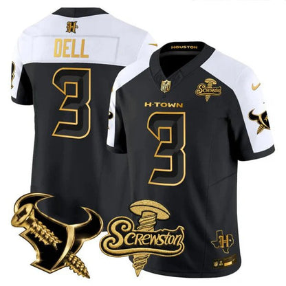 Men's Houston Texans DJ Screw Gold Vapor Limited Jersey - All Stitched