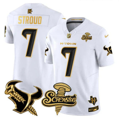 Men's Houston Texans DJ Screw Gold Vapor Limited Jersey - All Stitched
