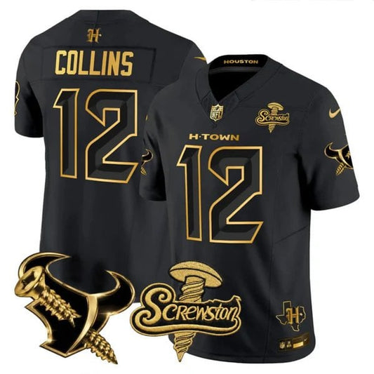 Men's Houston Texans DJ Screw Gold Vapor Limited Jersey - All Stitched