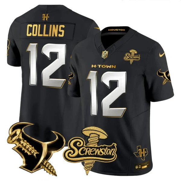 Men's Houston Texans DJ Screw Gold Vapor Limited Jersey - All Stitched