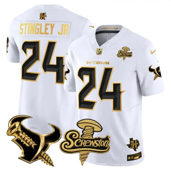 Men's Houston Texans DJ Screw Gold Vapor Limited Jersey - All Stitched
