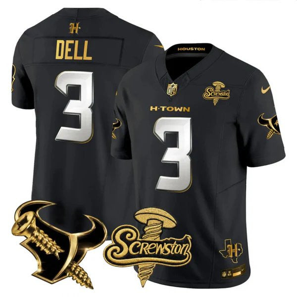 Men's Houston Texans DJ Screw Gold Vapor Limited Jersey - All Stitched