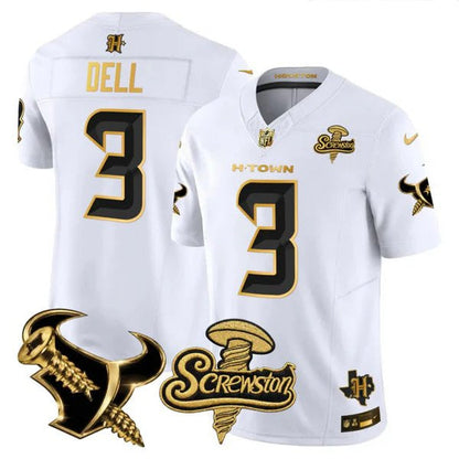Men's Houston Texans DJ Screw Gold Vapor Limited Jersey - All Stitched