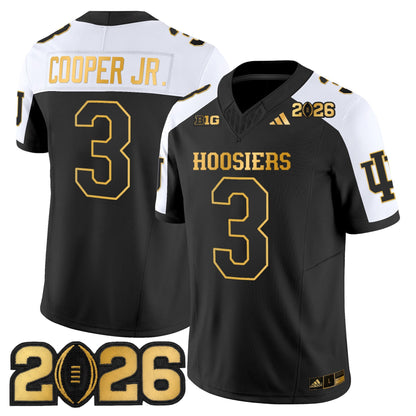 Men's Indiana Hoosiers 2026 CFP Final Patch Gold Vapor Limited Jersey - All Stitched