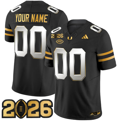 Miami Hurricanes 2026 CFP Final Patch Gold Vapor Limited Custom Jersey - All Stitched
