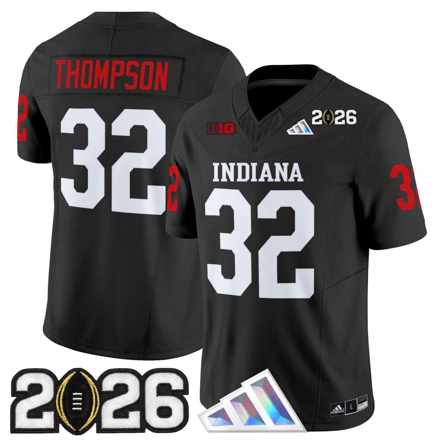 Men's Indiana Hoosiers 2026 CFP Final Patch Vapor Limited Jersey V3 - All Stitched