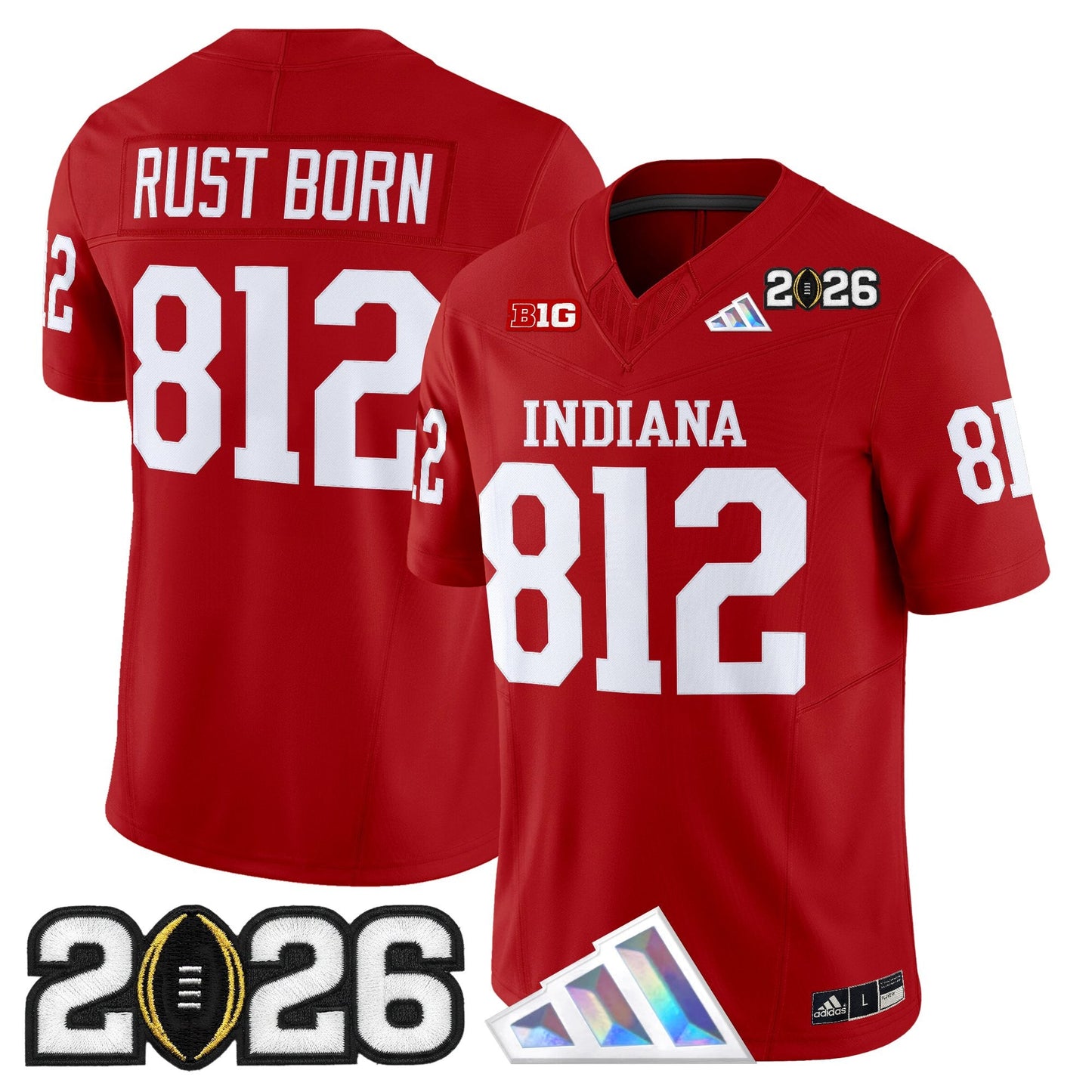 Men's Indiana Hoosiers 2026 CFP Final Patch Vapor Limited Jersey V3 - All Stitched