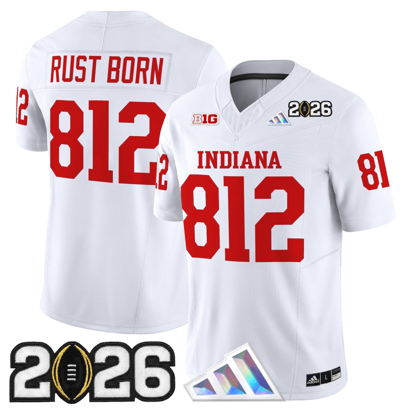 Men's Indiana Hoosiers 2026 CFP Final Patch Vapor Limited Jersey V3 - All Stitched