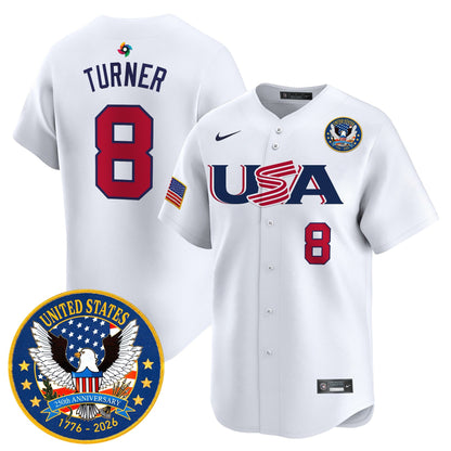 Men's Team USA World Baseball Classic United States 250th Anniversary Patch Vapor Premier Jersey - 2026 Roster - All Stitched