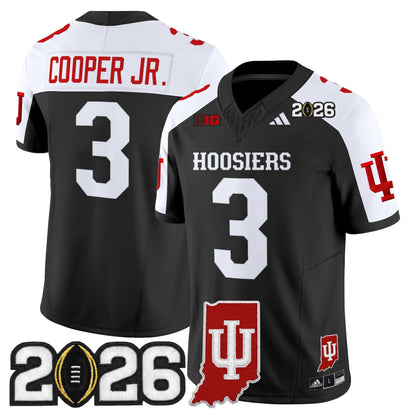 Men's Indiana Hoosiers 2026 CFP Final & Indiana State Patch Vapor Limited Jersey - All Stitched