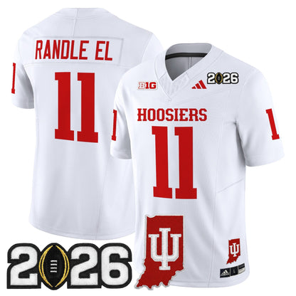 Men's Indiana Hoosiers 2026 CFP Final & Indiana State Patch Vapor Limited Jersey - All Stitched