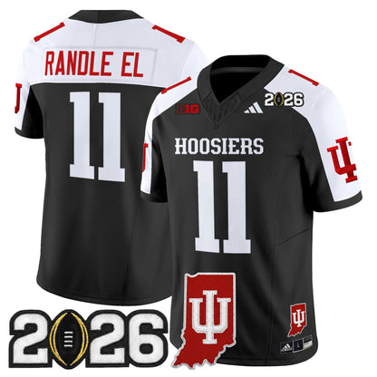 Men's Indiana Hoosiers 2026 CFP Final & Indiana State Patch Vapor Limited Jersey - All Stitched