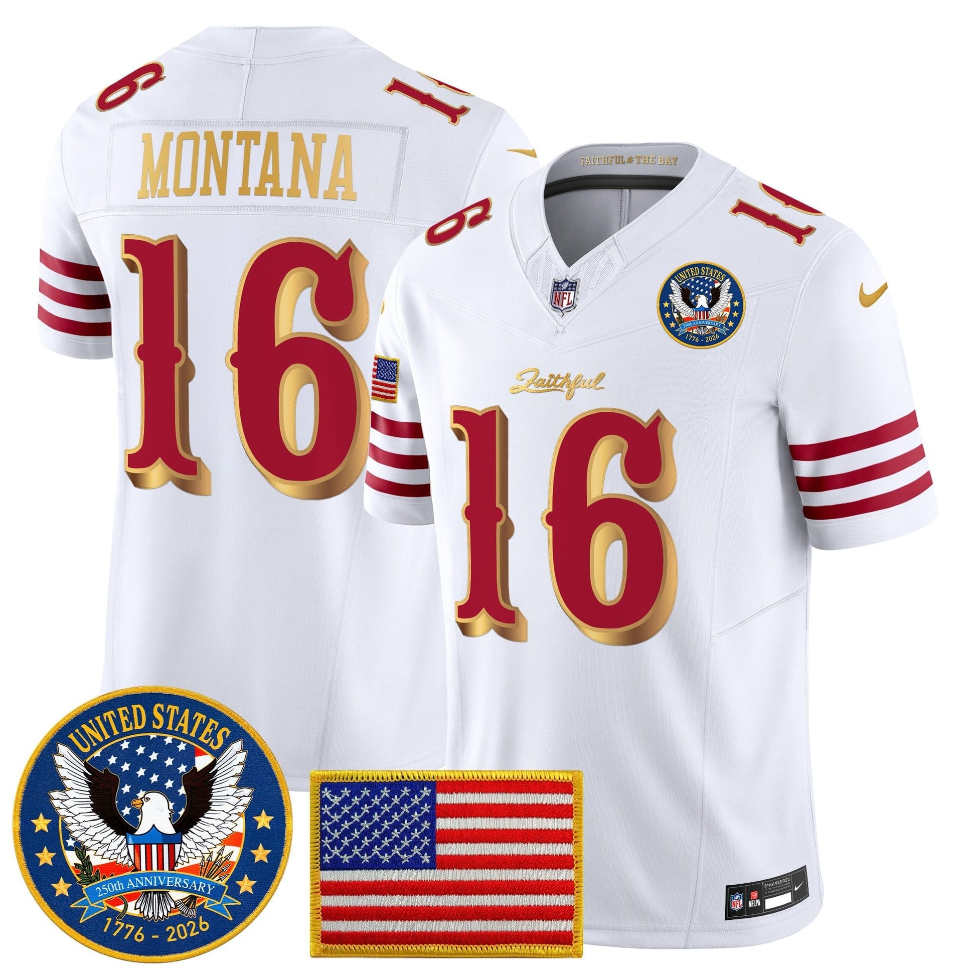 Men's San Francisco 49ers "United States 250th Anniversary Patch" Vapor Limited Jersey - All Stitched