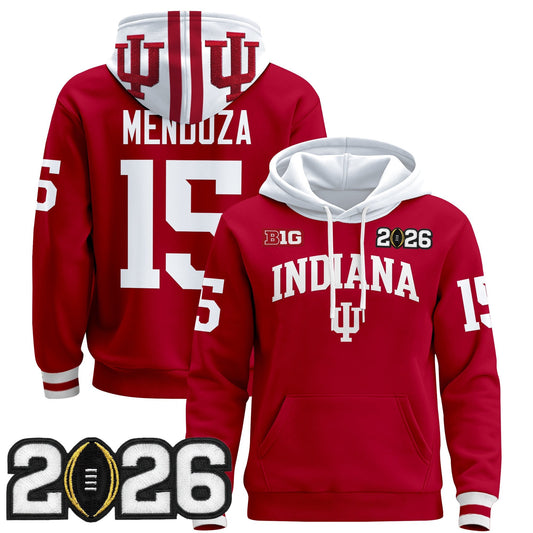 Men's Indiana Hoosiers 2026 CFP Final Patch Premium Pullover Hoodie - All Stitched