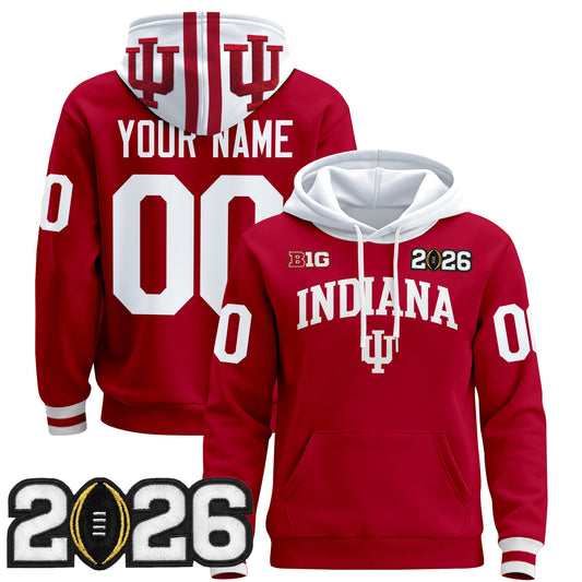 Indiana Hoosiers 2026 CFP Final Patch Premium Custom Pullover Hoodie - All Stitched