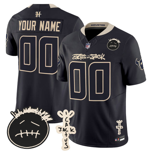 Houston Texans x Cactus Jack Vapor Limited Custom Jersey V2 - All Stitched