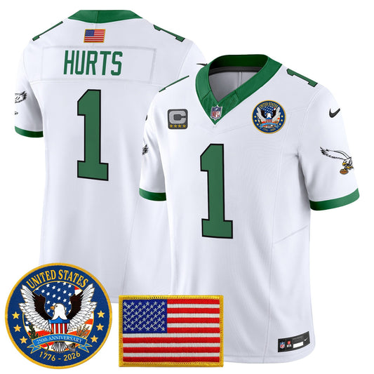 Men's Philadelphia Eagles "United States 250th Anniversary Patch" Vapor Limited Jersey - All Stitched