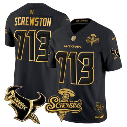 Houston Texans DJ Screw Gold Vapor Limited Jersey - Stitched