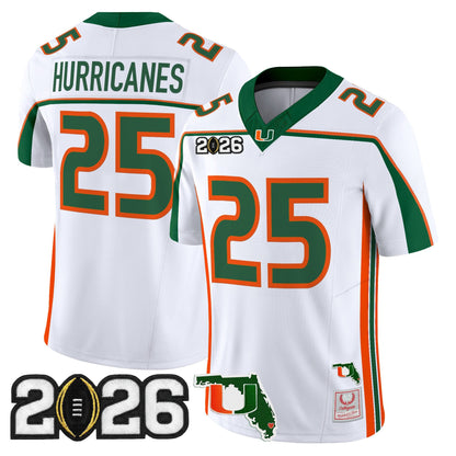 Miami Hurricanes Throwback Vapor Limited Jersey - 2026 CFP Final & Florida Patch - All Stitched