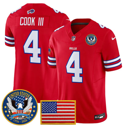 Men's Buffalo Bills "United States 250th Anniversary Patch" Vapor Limited Jersey - All Stitched