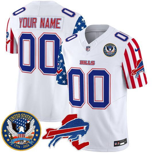 Buffalo Bills "America250 Edition" Style Vapor Limited Custom Jersey - All Stitched