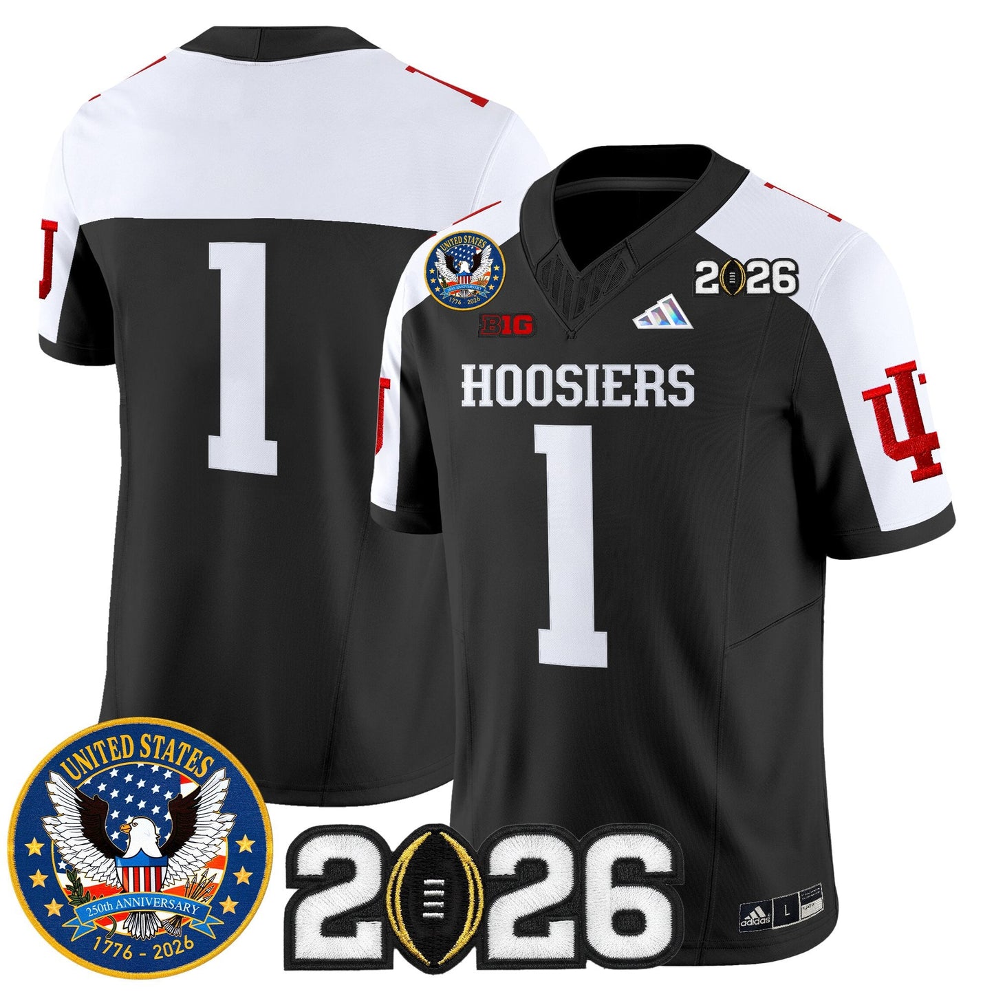 Men's Indiana Hoosiers "United States 250th Anniversary Patch" Vapor Limited Jersey - All Stitched