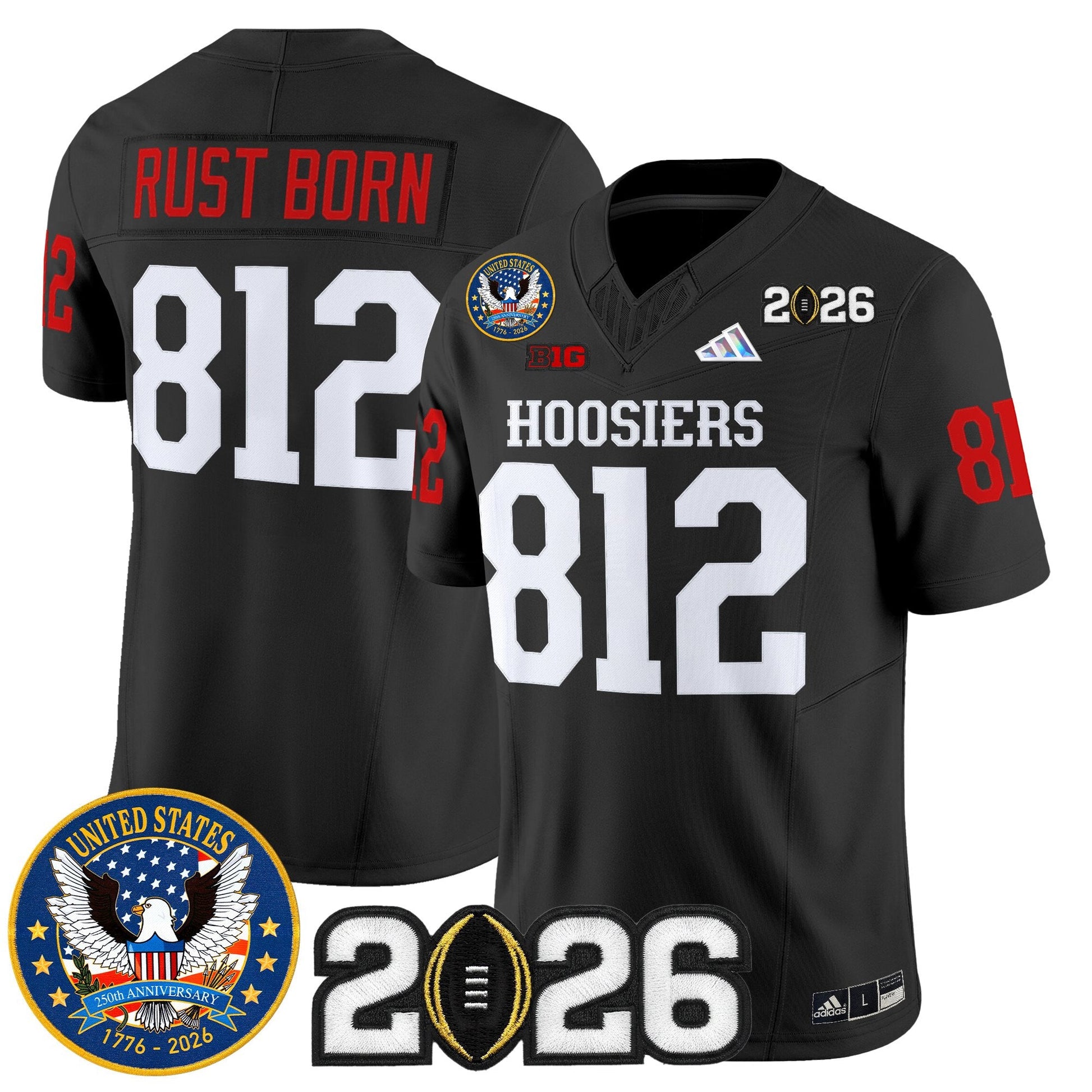Men's Indiana Hoosiers "United States 250th Anniversary Patch" Vapor Limited Jersey - All Stitched