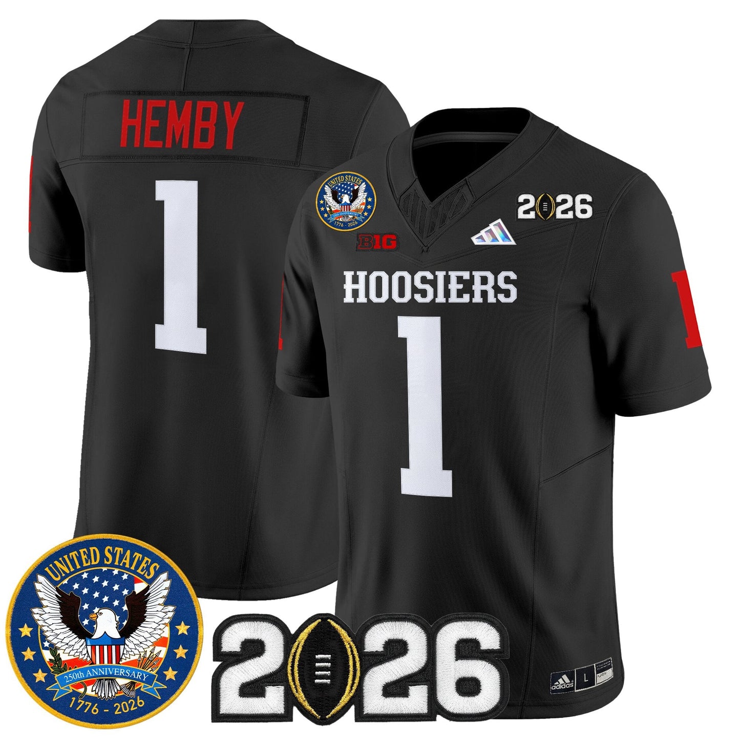 Men's Indiana Hoosiers "United States 250th Anniversary Patch" Vapor Limited Jersey - All Stitched