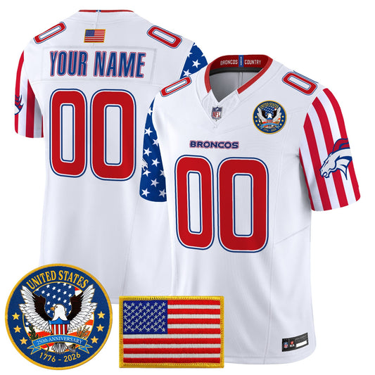 Denver Broncos "America250 Edition" Vapor Limited Custom Jersey V2 - All Stitched