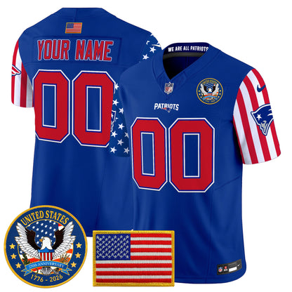 New England Patriots "America250 Edition" Vapor Limited Custom Jersey - All Stitched