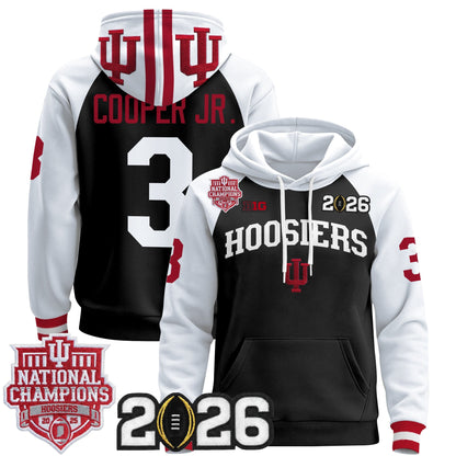 Men's Indiana Hoosiers 2025 National Champions & 2026 CFP Final Patch Premium Pullover Hoodie - All Stitched