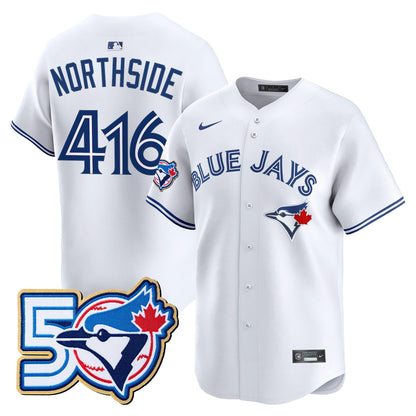 Men's Toronto Blue Jays 50 Seasons Patch Vapor Premier Limited Jersey - All Stitched