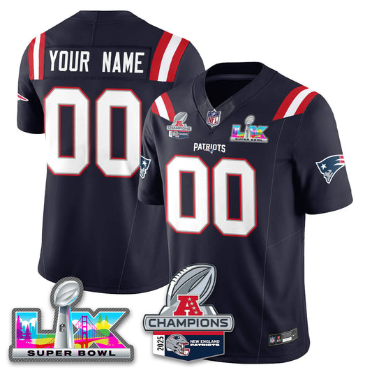 Custom NE 2025 AFC Champions Vapor Limited Jersey V2 - All Stitched